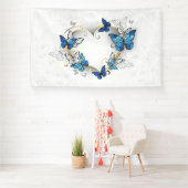 Juwelenherz mit Schmetterlingen Morpho Banner (Insitu)