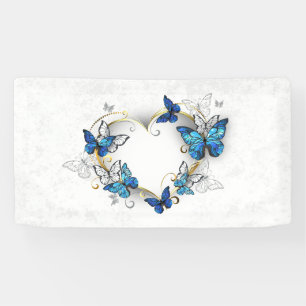 Juwelenherz mit Schmetterlingen Morpho Banner