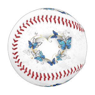 Juwelenherz mit Schmetterlingen Morpho Baseball