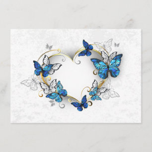 Juwelenherz mit Schmetterlingen Morpho Begleitkarte