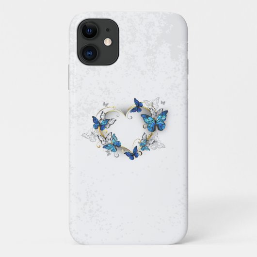 Juwelenherz mit Schmetterlingen Morpho Case-Mate iPhone Hülle (Rückseite)