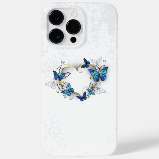 Juwelenherz mit Schmetterlingen Morpho Case-Mate iPhone Hülle (Rückseite)