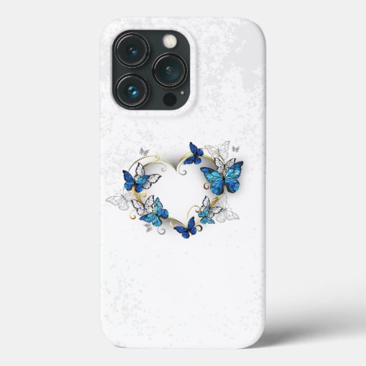 Juwelenherz mit Schmetterlingen Morpho Case-Mate iPhone Hülle (Rückseite)
