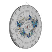 Juwelenherz mit Schmetterlingen Morpho Dartscheibe (Vorderseite Links)