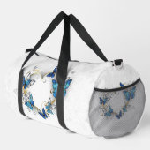 Juwelenherz mit Schmetterlingen Morpho Duffle Bag (Rechte Ecke)