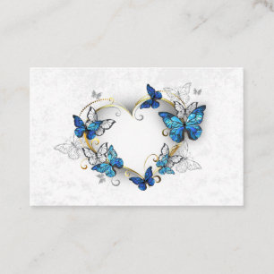 Juwelenherz mit Schmetterlingen Morpho Empfehlungskarte