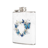 Juwelenherz mit Schmetterlingen Morpho Flachmann (Links)