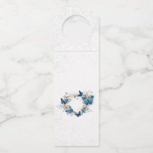 Juwelenherz mit Schmetterlingen Morpho Flaschenanhänger