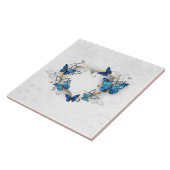 Juwelenherz mit Schmetterlingen Morpho Fliese (Seite)