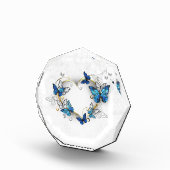 Juwelenherz mit Schmetterlingen Morpho Fotoblock (Rechts)