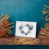 Juwelenherz mit Schmetterlingen Morpho Fotoplatte (Seite)