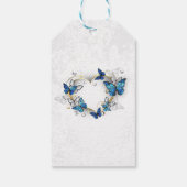 Juwelenherz mit Schmetterlingen Morpho Geschenkanhänger (Rückseite)