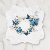 Juwelenherz mit Schmetterlingen Morpho Geschenkanhänger (Rückseite)