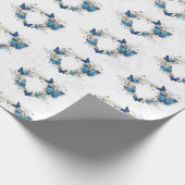 Juwelenherz mit Schmetterlingen Morpho Geschenkpapier (Ecke)