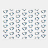 Juwelenherz mit Schmetterlingen Morpho Geschenkpapier Set (Vorderseite)