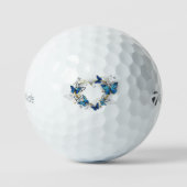 Juwelenherz mit Schmetterlingen Morpho Golfball (Vorderseite)