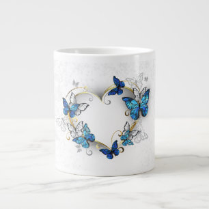 Juwelenherz mit Schmetterlingen Morpho Jumbo-Tasse