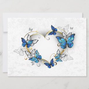 Juwelenherz mit Schmetterlingen Morpho Karte
