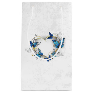 Juwelenherz mit Schmetterlingen Morpho Kleine Geschenktüte