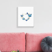 Juwelenherz mit Schmetterlingen Morpho Leinwanddruck (Insitu (Wohnzimmer))