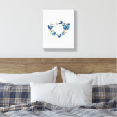 Juwelenherz mit Schmetterlingen Morpho Leinwanddruck (Insitu (Schlafzimmer))