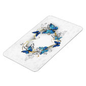 Juwelenherz mit Schmetterlingen Morpho Magnet (Linke Seite)