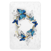 Juwelenherz mit Schmetterlingen Morpho Magnet (Vertikal)
