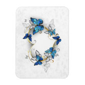 Juwelenherz mit Schmetterlingen Morpho Magnet (Vertikal)