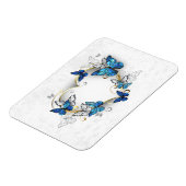 Juwelenherz mit Schmetterlingen Morpho Magnet (Linke Seite)