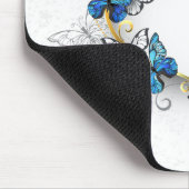 Juwelenherz mit Schmetterlingen Morpho Mousepad (Ecke)