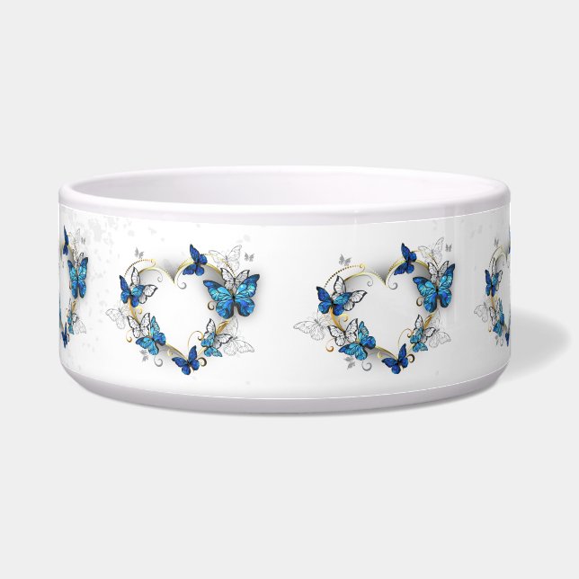 Juwelenherz mit Schmetterlingen Morpho Napf (Vorderseite)