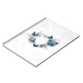 Juwelenherz mit Schmetterlingen Morpho Notizblock (Linke Seite)