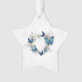 Juwelenherz mit Schmetterlingen Morpho Ornament (Vorderseite)
