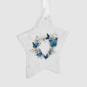 Juwelenherz mit Schmetterlingen Morpho Ornament (Vorderseite)