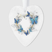 Juwelenherz mit Schmetterlingen Morpho Ornament (Vorderseite)