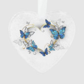 Juwelenherz mit Schmetterlingen Morpho Ornament (Rückseite)
