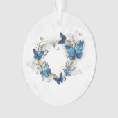 Juwelenherz mit Schmetterlingen Morpho Ornament (Vorderseite)