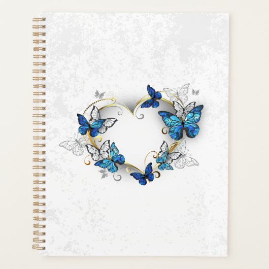 Juwelenherz mit Schmetterlingen Morpho Planer (Vorderseite)