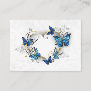Juwelenherz mit Schmetterlingen Morpho Platzkarte