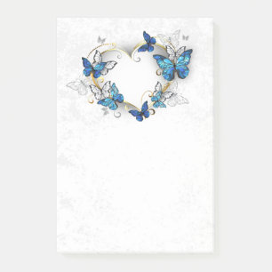 Juwelenherz mit Schmetterlingen Morpho Post-it Klebezettel