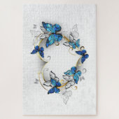 Juwelenherz mit Schmetterlingen Morpho Puzzle (Vertikal)