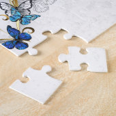 Juwelenherz mit Schmetterlingen Morpho Puzzle (Seite)