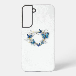 Juwelenherz mit Schmetterlingen Morpho Samsung Galaxy Hülle