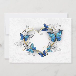 Juwelenherz mit Schmetterlingen Morpho Save The Date