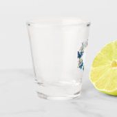 Juwelenherz mit Schmetterlingen Morpho Schnapsglas (Links)