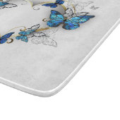 Juwelenherz mit Schmetterlingen Morpho Schneidebrett (Ecke)