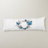 Juwelenherz mit Schmetterlingen Morpho Seitenschläferkissen (Rückseite)