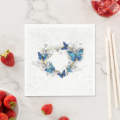 Juwelenherz mit Schmetterlingen Morpho Serviette (Beispiel)