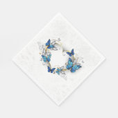 Juwelenherz mit Schmetterlingen Morpho Serviette (Ecke)