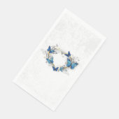 Juwelenherz mit Schmetterlingen Morpho Serviette (Ecke)